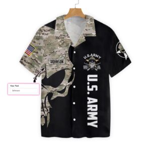 US Army Digital Camo Skull Custom Hawaiian Shirt 1