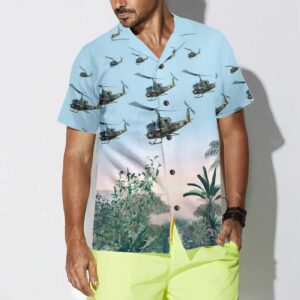 Us Army Helicopter Hawaiian Shirt, Tropical Helicopter Shirt For Men 1