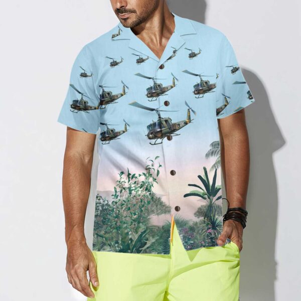 Us Army Helicopter Hawaiian Shirt, Tropical Helicopter Shirt For Men