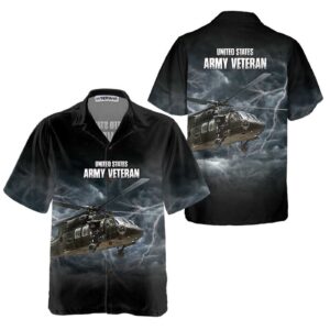 US Army Veteran Helicopter Hawaiian Shirt, Proud Helicopter Shirt For Men, Helicopter Gift