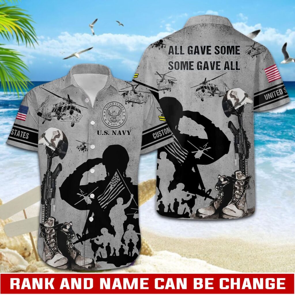 US Navy, Proud Veteran – Button Hawaiian Shirt Gift for Men Dad