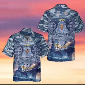 US Navy Veteran Hawaiian Shirt - No One Fights Alone Proud Veteran Gift