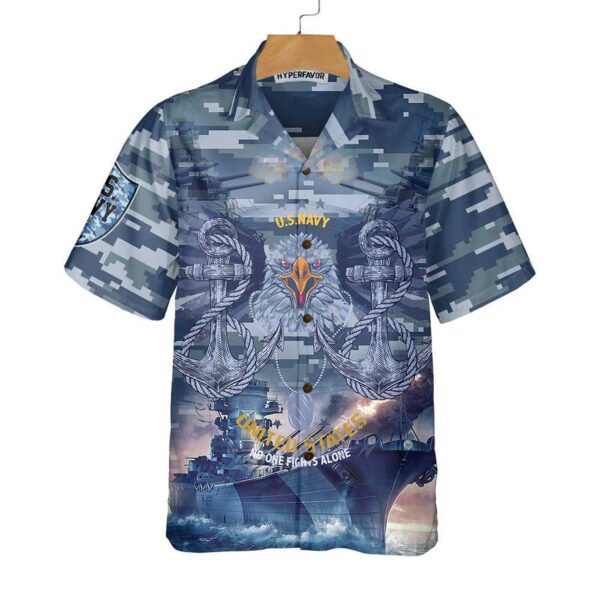 US Navy Veteran Hawaiian Shirt – No One Fights Alone Proud Veteran Gift