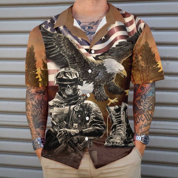 Veteran US Flag Eagle Hawaiian Shirt – Proud Veteran Gift for Veteran Day